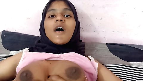Indian video shows a beautiful brunette with a hairy pussy