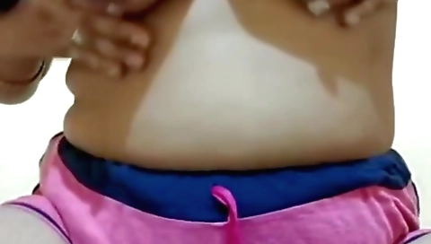 Beautiful big-titted brunette shows her body on cam