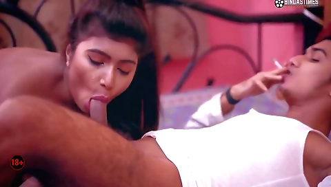 Bhabhi takes care of a large cock in a very sensual way