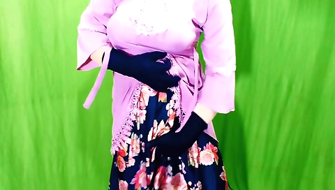 Sexy asian girl masturbates with long piece of pecking sticks