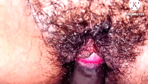 Indian stepbrother with hairy pussy fucks his step-sis