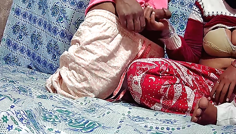 Indian babe in a bed getting her pussy fucked by her hubby