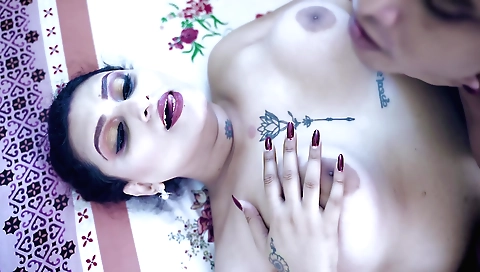 Indian yoga teacher cumming on her own after sex with stud