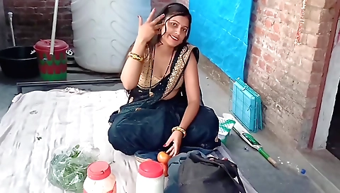 Indian girl is masturbating in the middle of the village