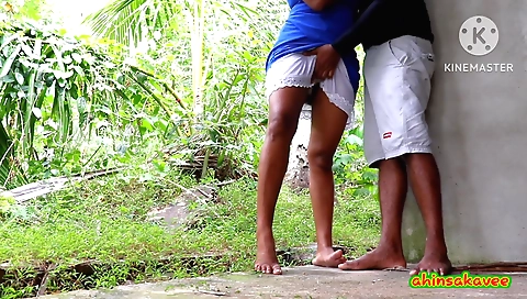 Amateur brunette with small tits is fucking on the beach