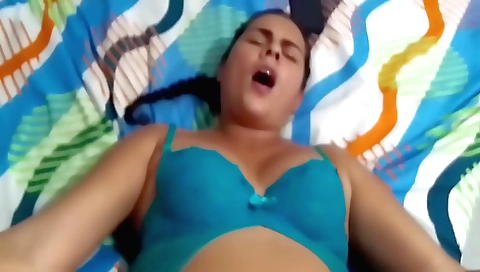 Amateur brunette video with my mom playing with phone