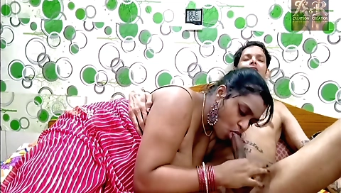 Indian brunette in a sexy outfit gets her booty fucked