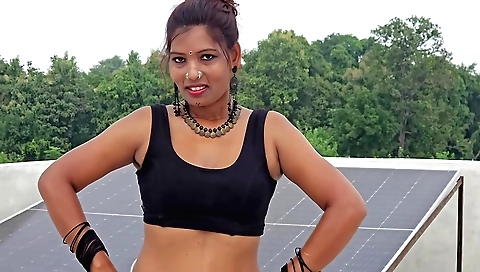 Hindi brunette with a booty and boobs riding her boyfriend