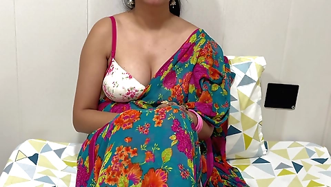 Busty indian woman in white lingerie is getting fucked