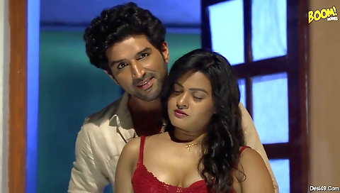 A brunette is making out with her man in her pussy