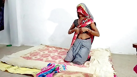 Hairy amateur indian girl in red shirt is having sex