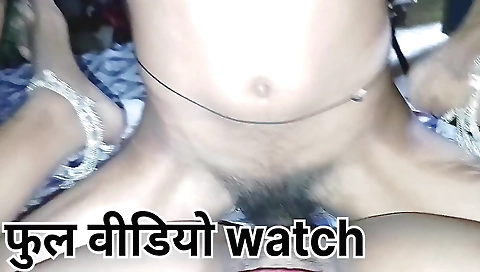 Indian babe enjoys teasing her hairy pussy and her big tits