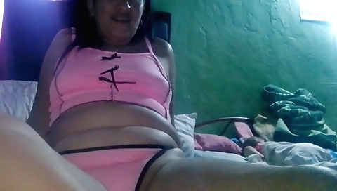 Indian brunette masturbates while her stepfather watches