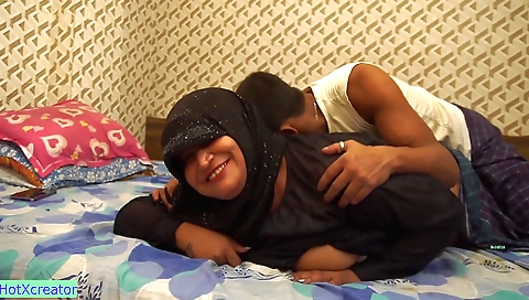 Indian girl in sexy indian dress makes blowjob to her stepson