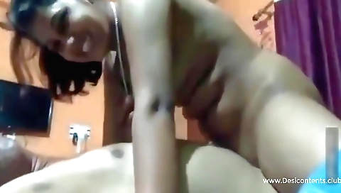 Hot brunette sex with her friend in a webcam video