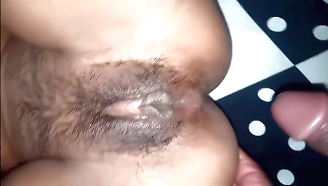 Busty indian with a hairy pussy is having fun with her boyfriend