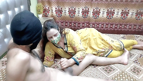 Indian babe 19+ enjoys sucking her lover's hard cock