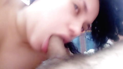 Indian girl in a tight pussy gets her lover's dick deepthroat