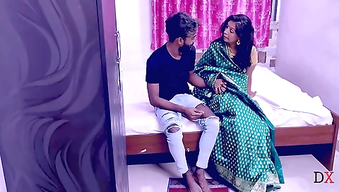 Amateur brunette in a tight dress and shorts filmed