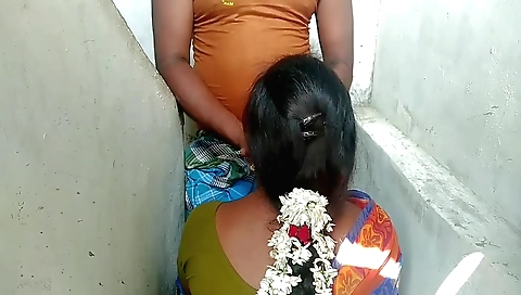 Long hair brunette girl video made by a handsome servant
