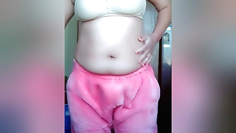 Chicks masturbates in her bedroom and spreads her legs