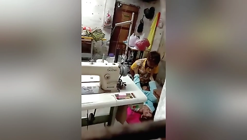 Amateur brunette fucked in webcam shop in a porn trailer