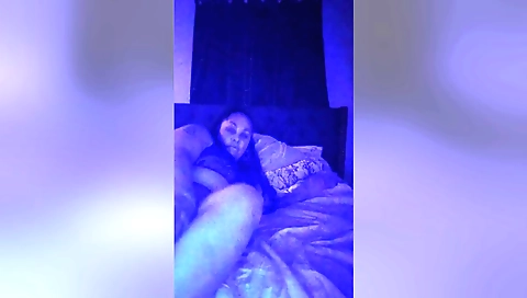 Brunette woman masturbates in her white lingerie solo video