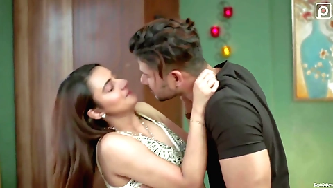 a stunning brunette with perfect body is playing with a vibrator