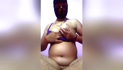Hairy indian girl enjoys fucking her own hairy pussy