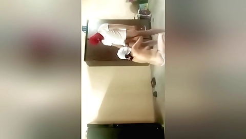 Sexy and romantic amateur video with a sexy brunette