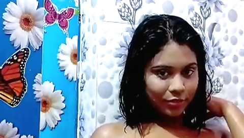 Horny blonde amateur video with a sexy body in the shower