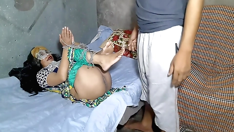 A hot brunette house maid is getting fucked by a big cock