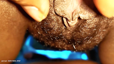 Hairy pussy closeup of an indian girl with a hot body