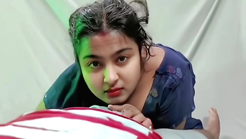 Stunning brunette with huge boobs is fucking her stepbro