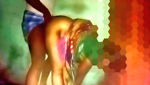 Indian brunette girl with leather boots and sexy dress