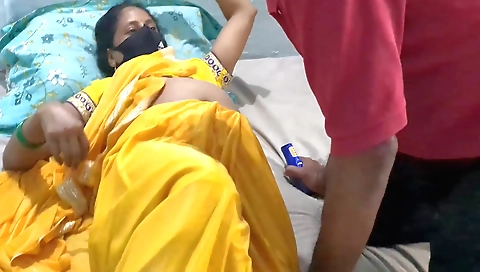 Indian stepsister-in-law with hairy bush gets shaved