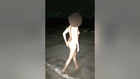 Solo girl rides a bike on the highway and gets tired